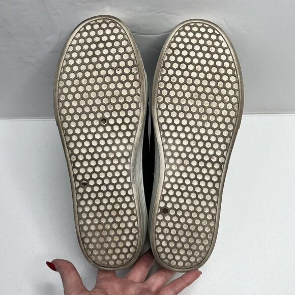 Sam Edelman Size 10 Shoes Leya Black Velvet Faux Fur Pom Pom Slip-On Women's - Picture 11 of 11